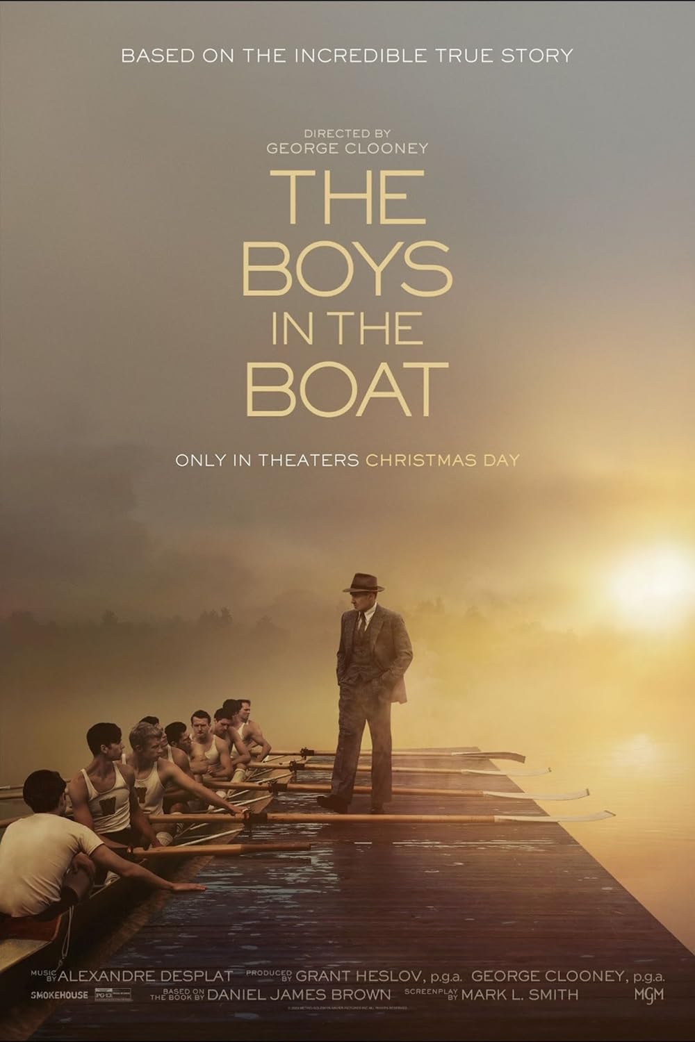 Movie poster of a well-dressed man on a dock overlooking boys in a rowboat. 