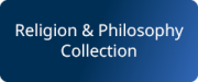 White text on navy background. Text read: Religion & Philosophy Collection.