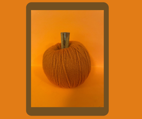 Orange yarn pumpkin