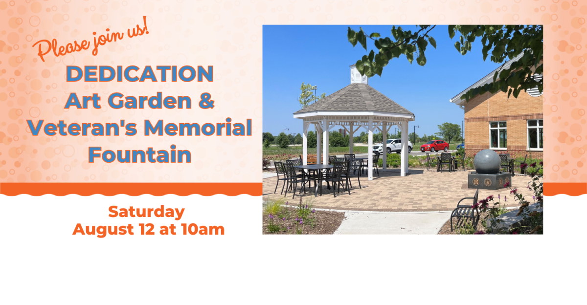 Please Join us! Dedication Art Garden & Veteran's Memorial Fountain 