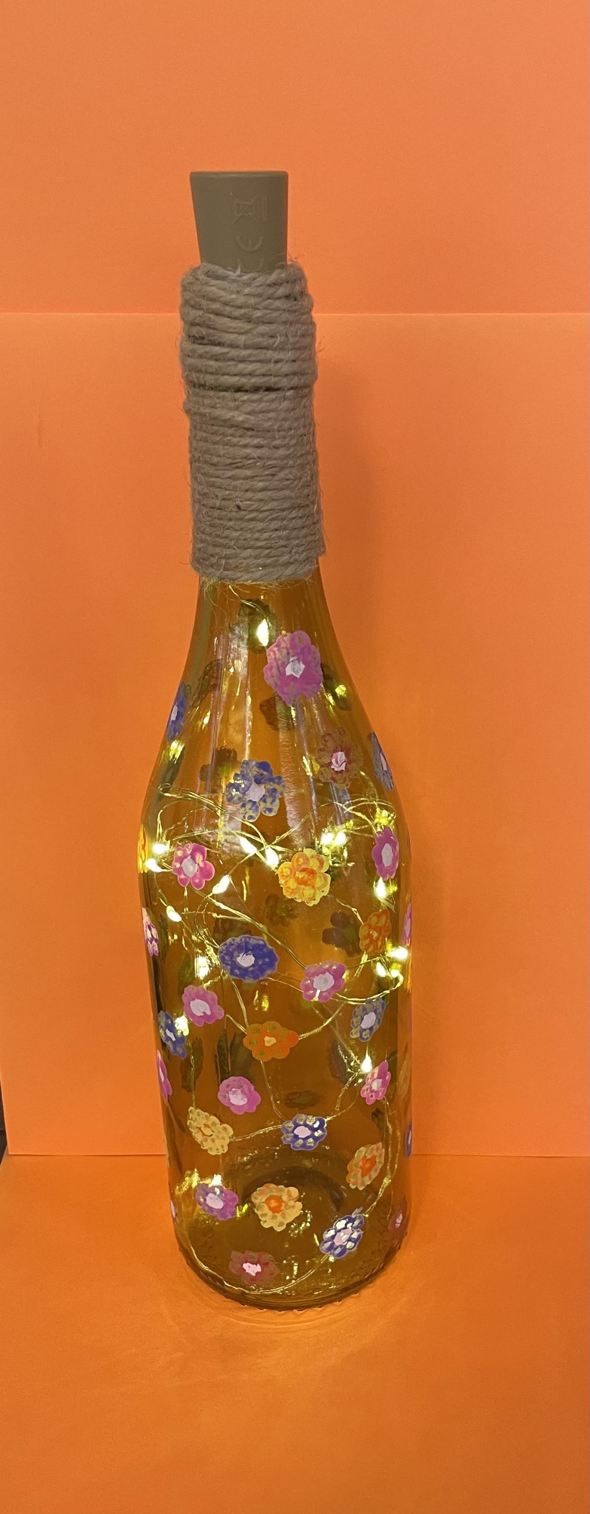 Painted glass bottle
