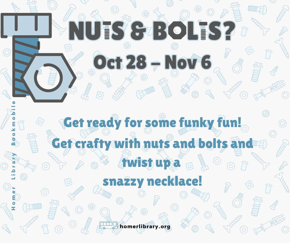 Illustration of nuts and bolts. Get ready for some funky fun! Get crafty with nuts and bolts and twist up a snazzy necklace!