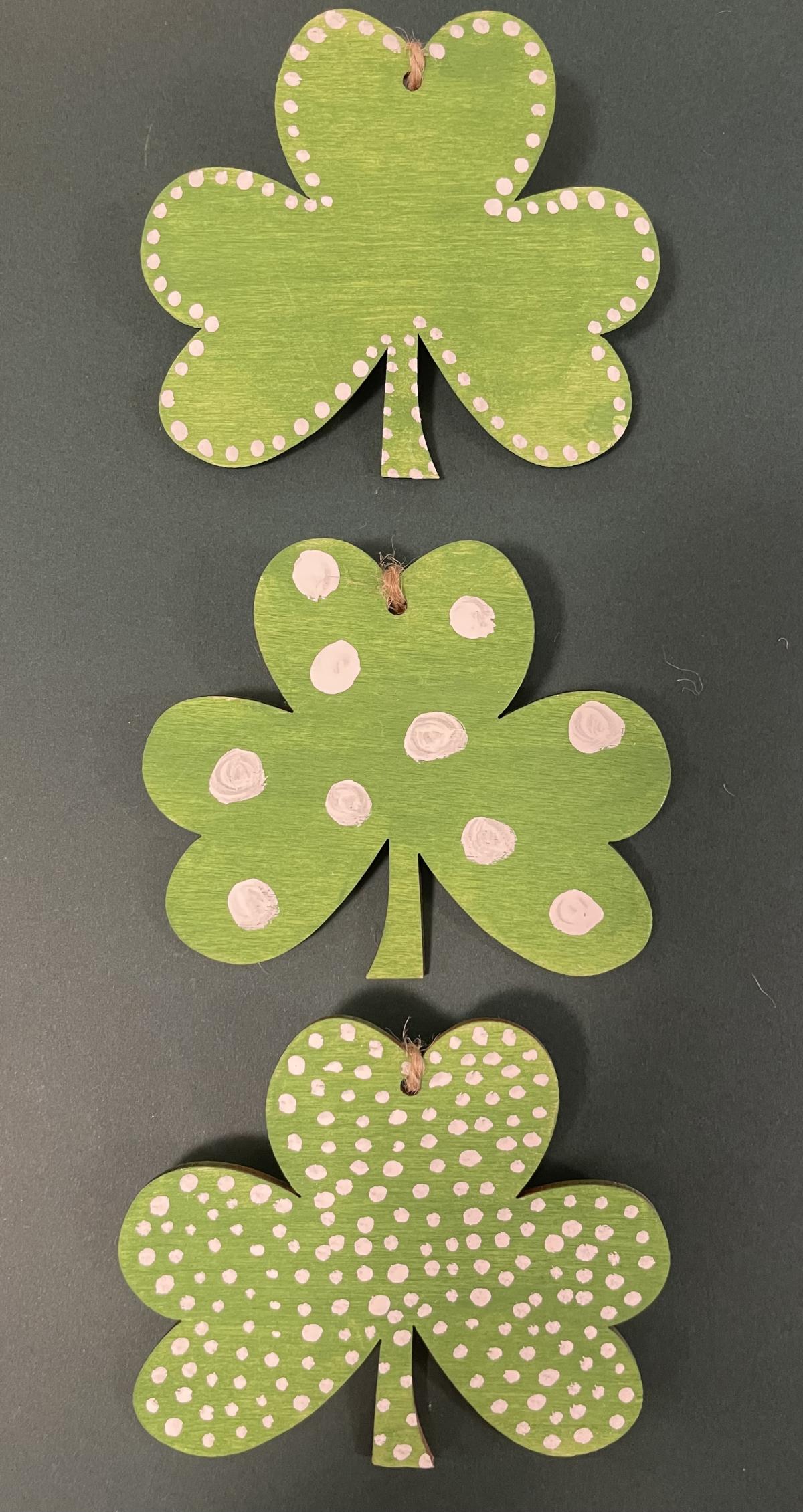 Three green shamrocks 